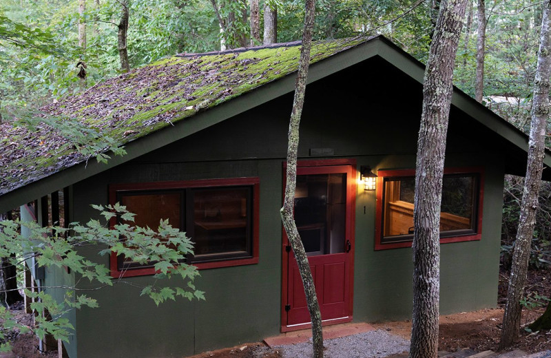 Cabin exterior at Yogi Bear's Camp Golden Valley.