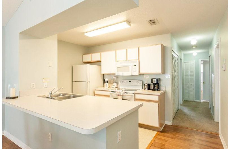 Rental kitchen at Favorite Vacation Homes.