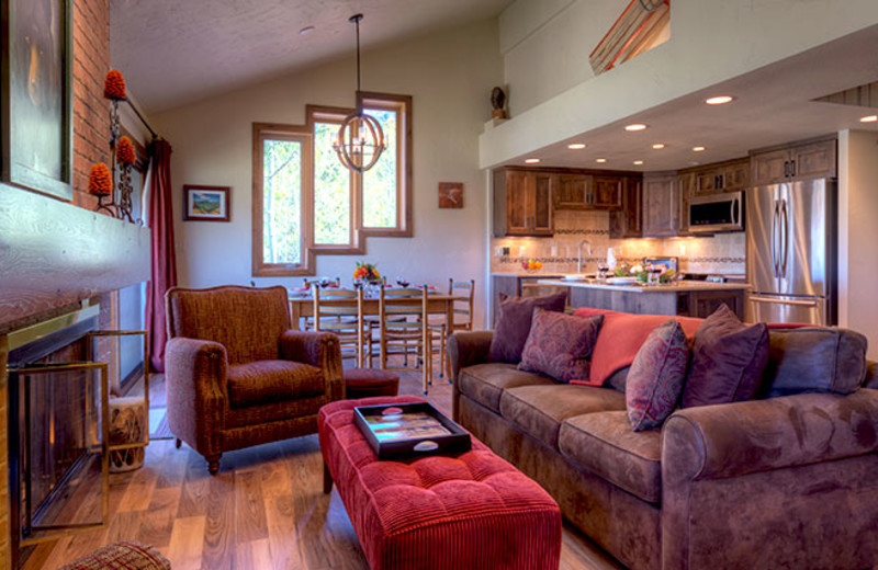 Rental living room at Bear Claw Condominiums.