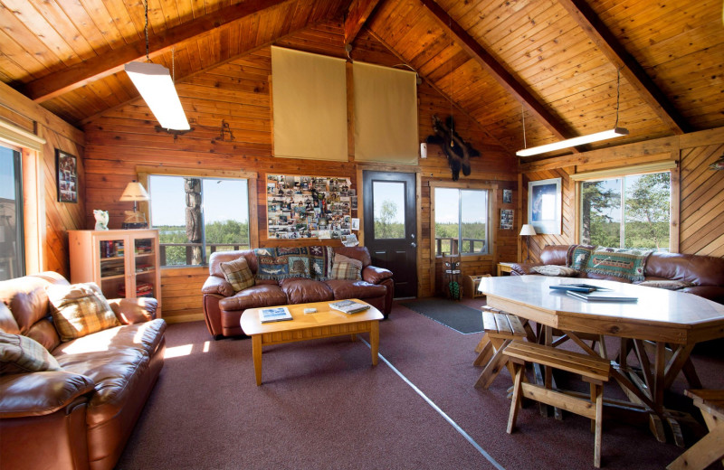 Lobby at Katmai Lodge.