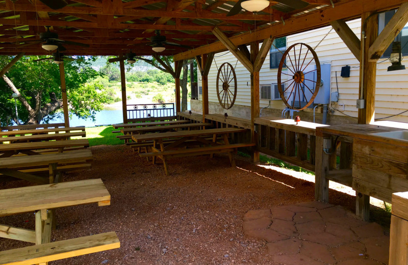 Picnic area at Heart of Texas Lake Resort.