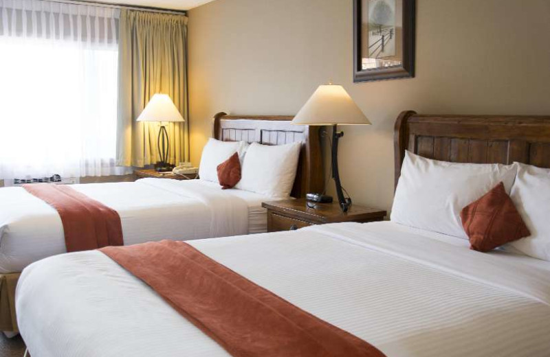 Guest room at Maligne Lodge.