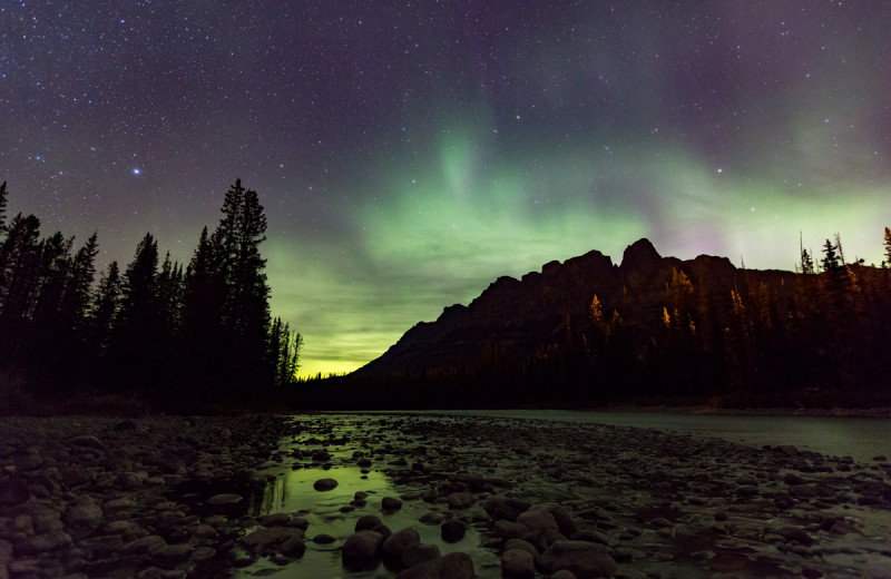 Northern lights at Baker Creek Mountain Resort.