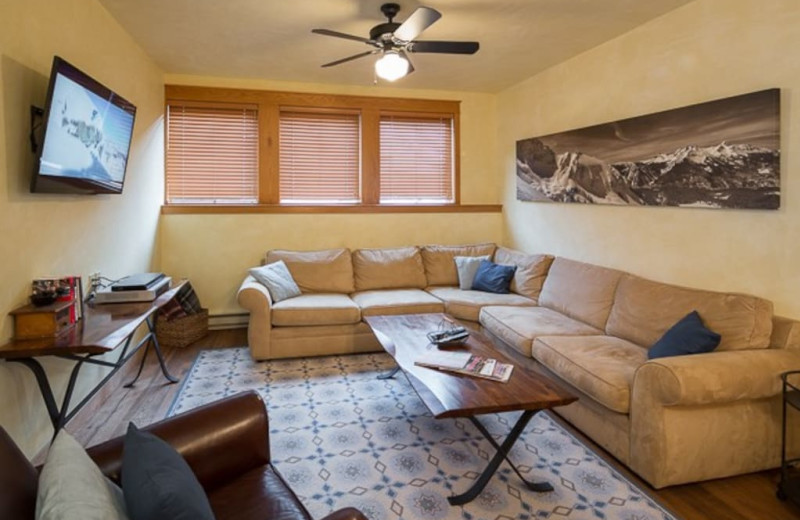 Rental living room at Welcome to Telluride Vacation Rentals.