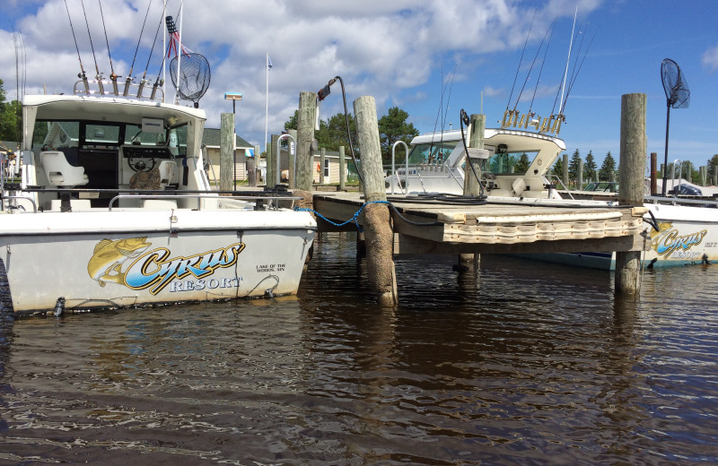 Fishing boats at Cyrus Resort.