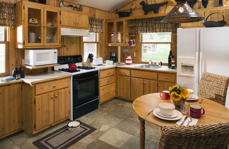 Cabin kitchen at O-Bar-O Cabins.