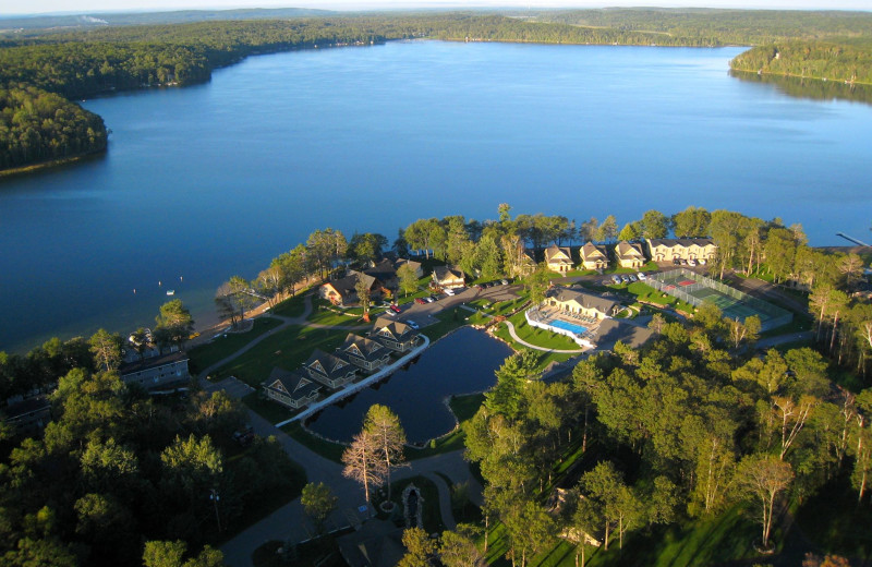 Aerial view of Kavanaugh's Sylvan Lake Resort.