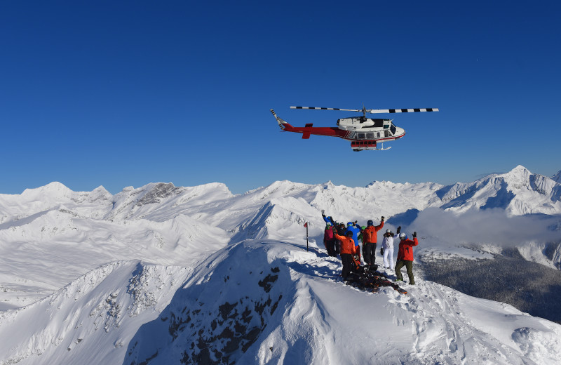 Heli skiing at Cariboos Lodge.