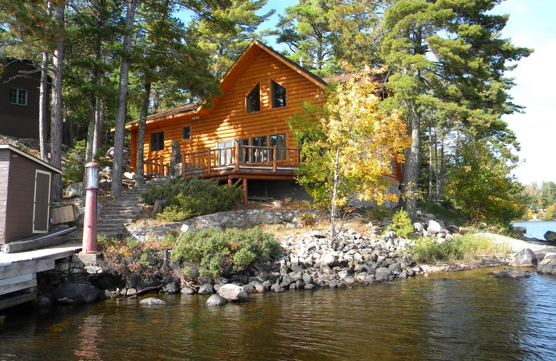 Cabin exterior at Crane Lake Wilderness Lodge.