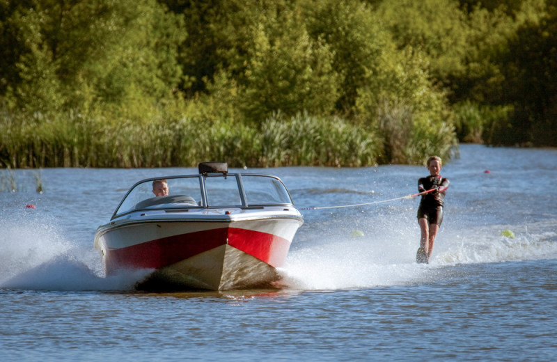 Boating at Nitschke's Northern Resort.