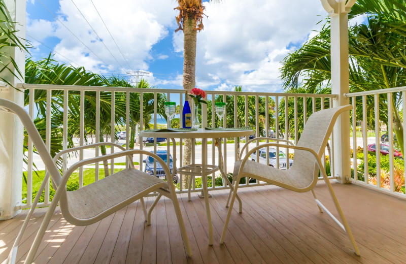 Guest balcony at Inn At The Beach Resort.