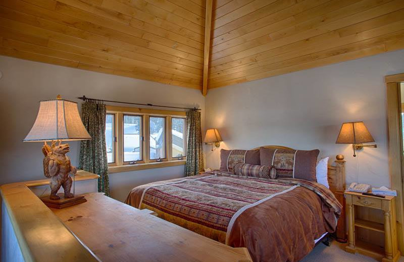 Vacation rental bedroom at Grand Targhee Resort.