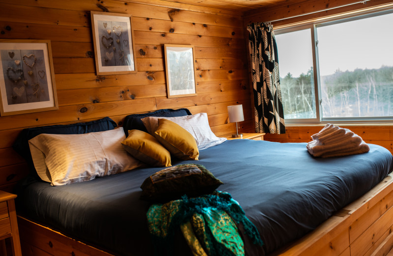 Cabin bedroom at Myers Cave Resort.