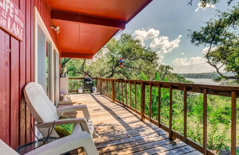 Deck view at Thomas Family Cabin.