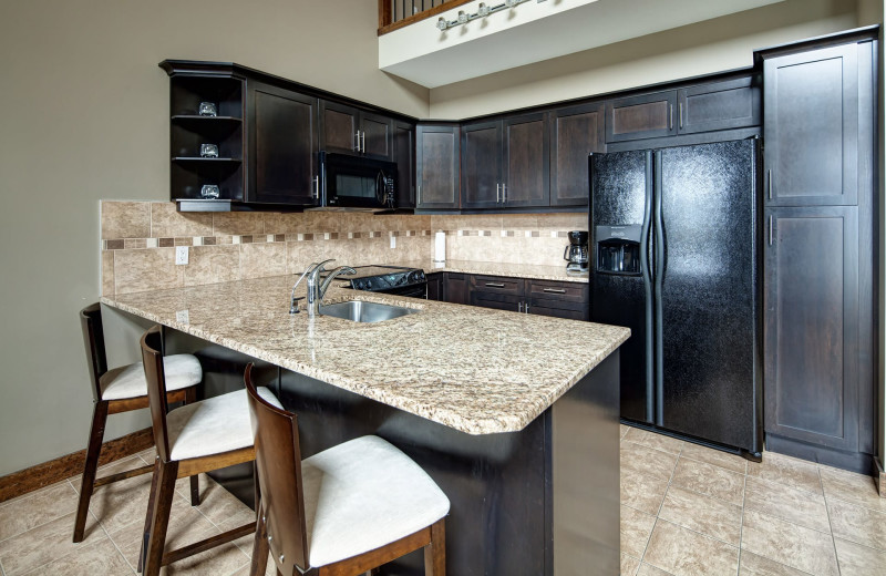 Guest kitchen at Bighorn Meadows Resort.