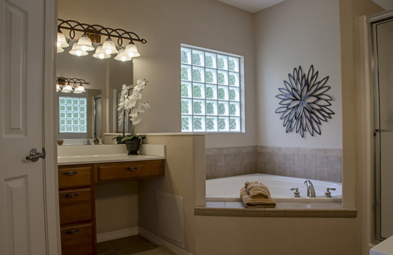 Rental bathroom at Branson Vacation Houses.