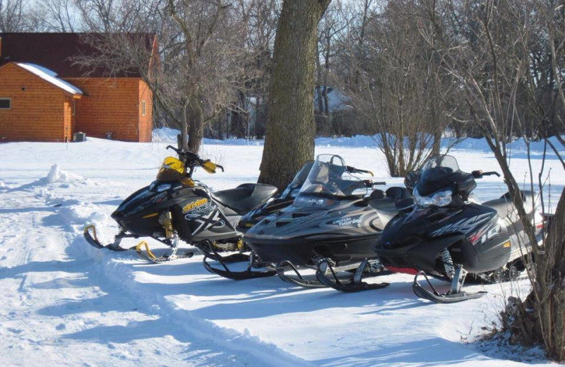 Snowmobiling at Red Cedar Lodge.
