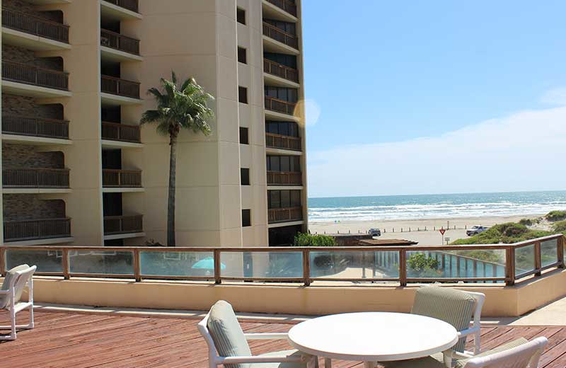 Patio at The Dunes Condominiums.