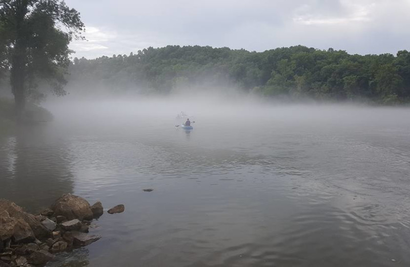 Kayaking at Lemley's Cedar Rock Inn.