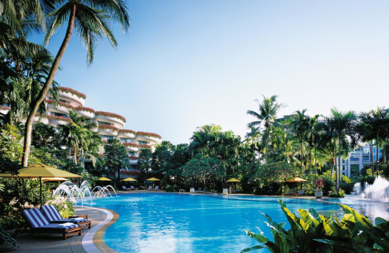 Outdoor pool at Shangri-La Hotel-Singapore.