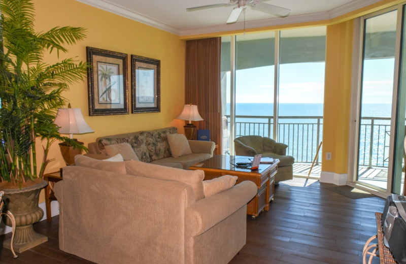 Rental living room at Seaside Vacations.