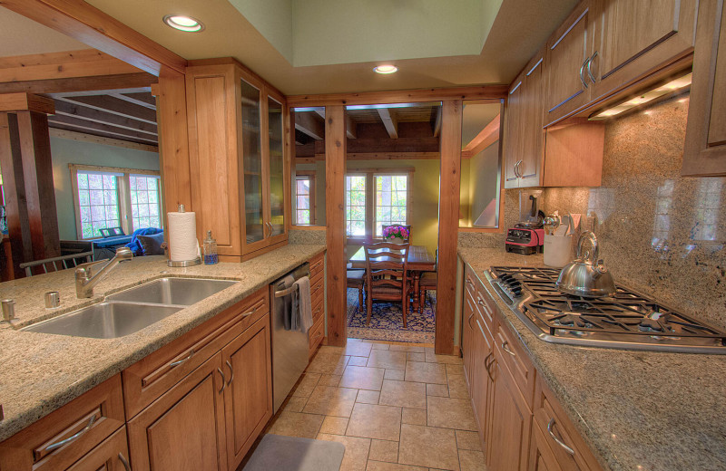 Rental kitchen at Lake Tahoe Accommodations.