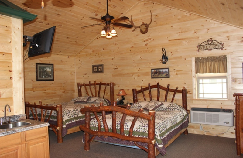 Cabin interior at 7C's Lodging.