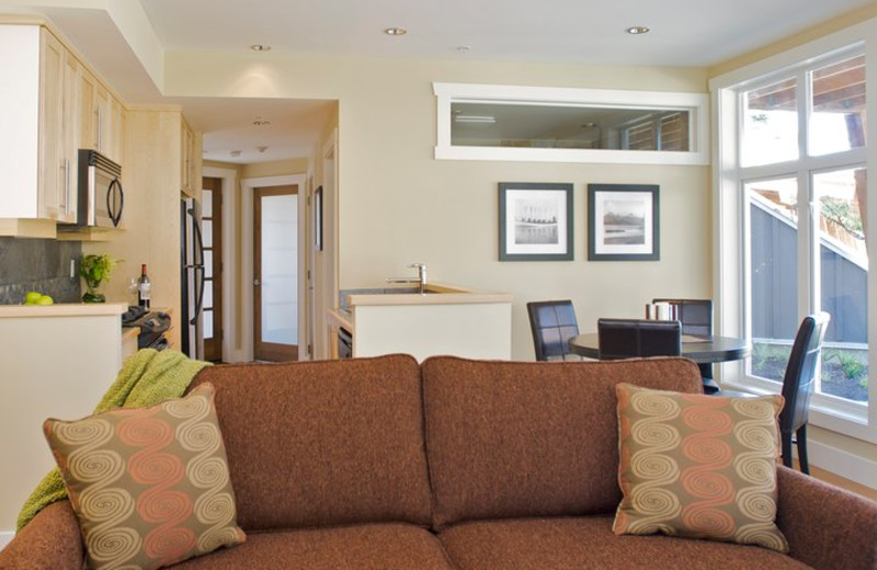 Guest living room at Cox Bay Beach Resort.