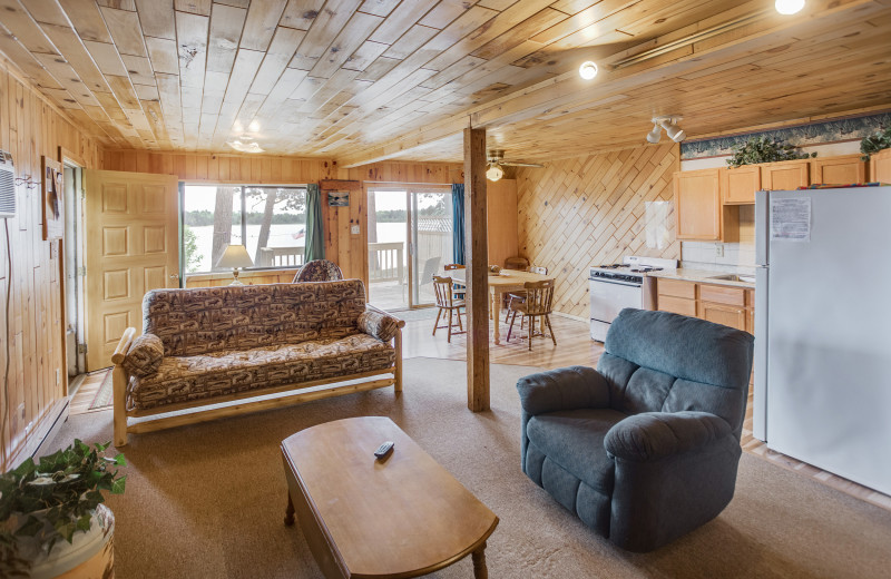 Cabin living room at Twin Springs Resort.