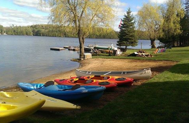 Kayaks at Ogopogo Resort.