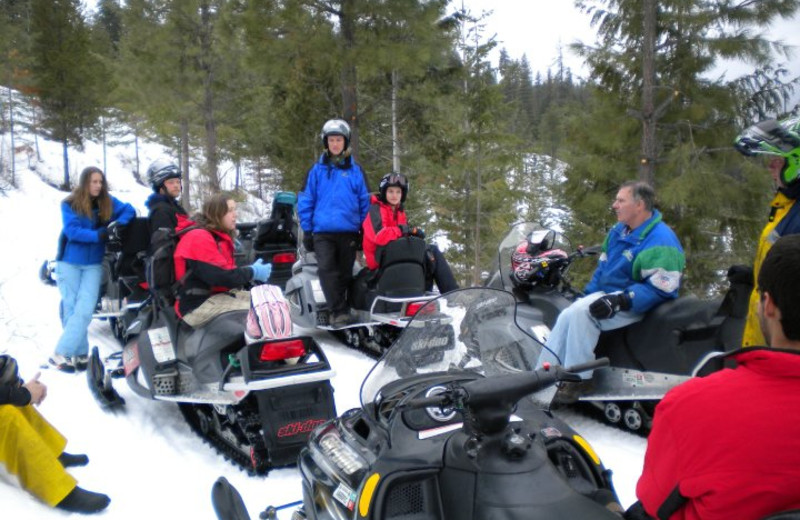 Snowmobiling at Mountain Springs Lodge.