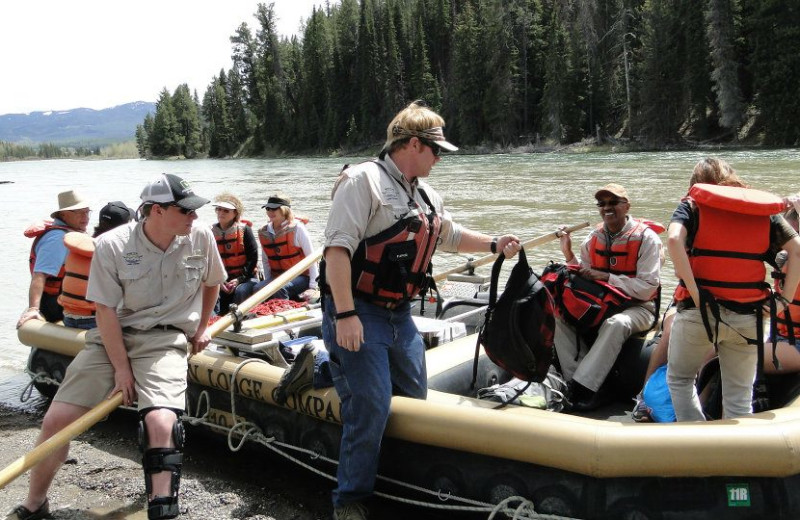 Group rafting at Jackson Lake Lodge.