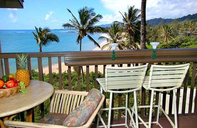 Vacation rental balcony view at Wailua Bay View Condos.