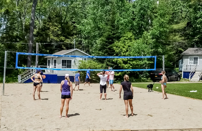 Volleyball court at Linekin Bay Resort.