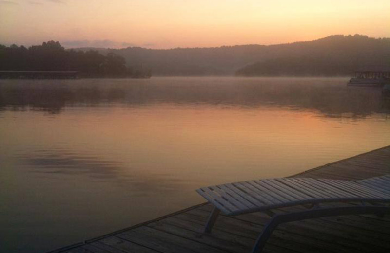 Relaxing by the dock at Lighthouse Lodge Resort.