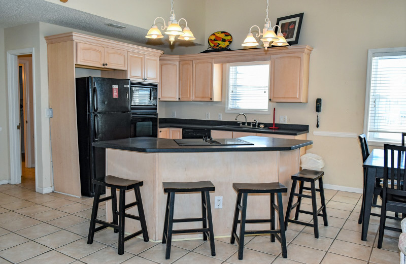 Rental kitchen at Seaside Vacations.