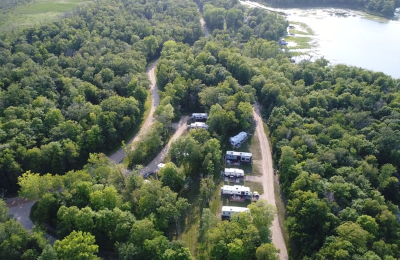 Aerial view of Northern Lights Resort.