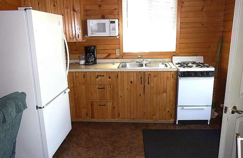 Cabin kitchen at Fisherman Village Resort.