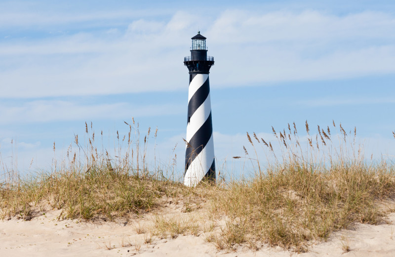 Cape Hatteras lighthouse near Best Western Ocean Reef Suites. 