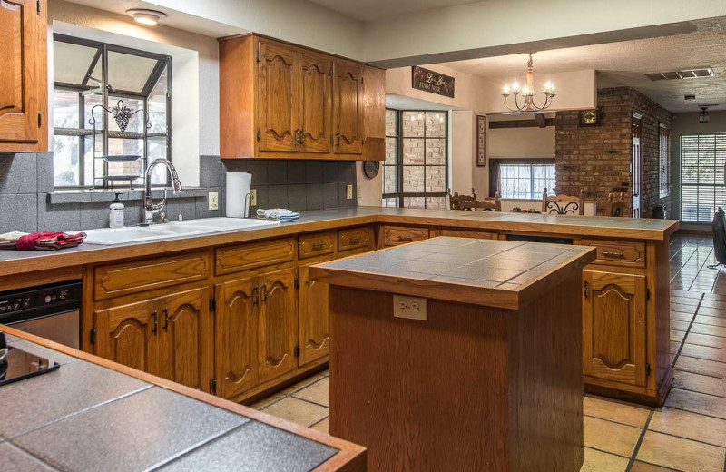 Cabin kitchen at Barons Creekside.