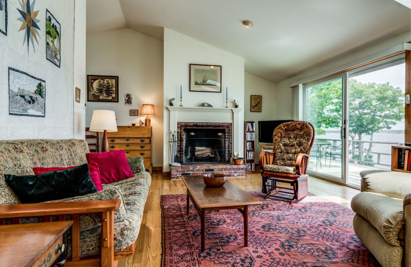 Rental living room at Cottage Connection of Maine, Inc.