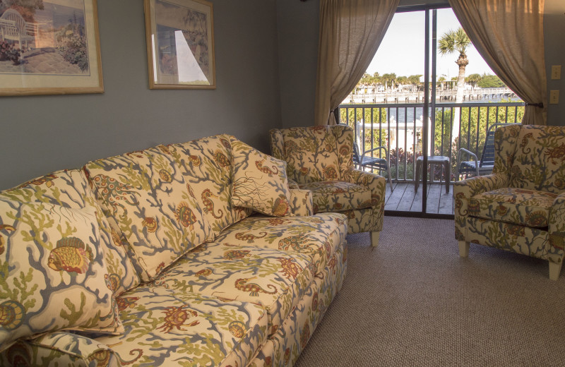 Guest living room at Englewood Beach & Yacht Club.