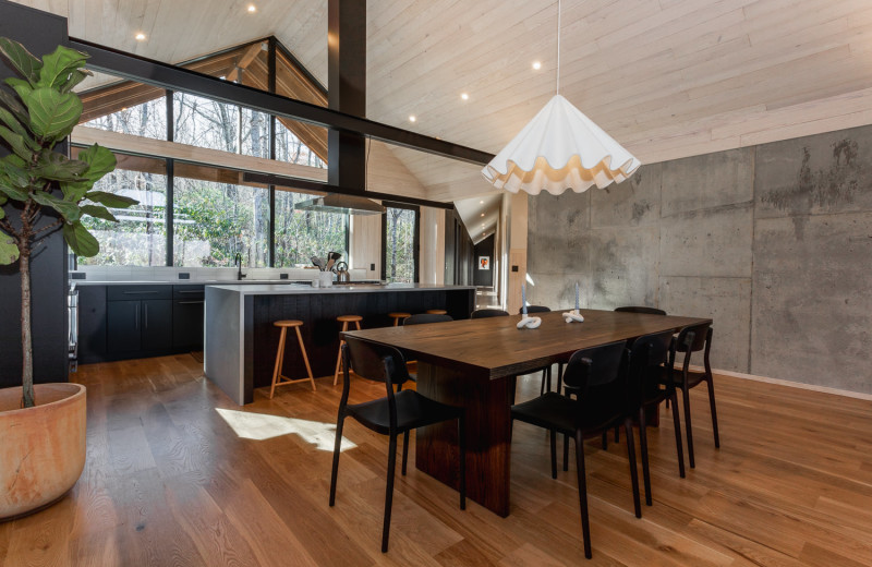 Rental kitchen at Yonder Luxury Vacation Rentals.