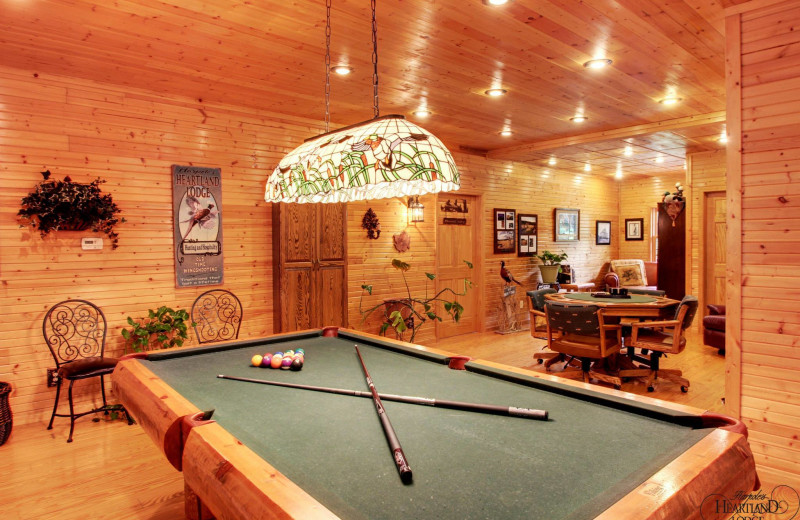 Rec room at Harpole's Heartland Lodge.