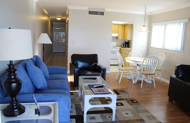 Guest living room at Gulfview Manor Resort.