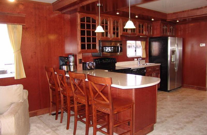 The 75' Platinum houseboat kitchen at Antelope Point.