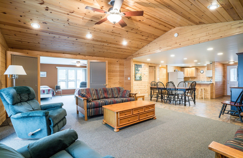 Cabin interior at Otter Tail Beach Resort.