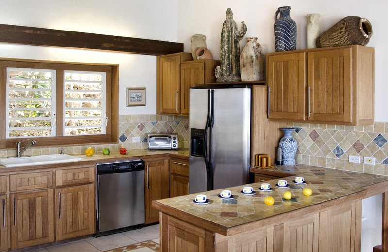 Villa kitchen at Island Properties Luxury Rentals.