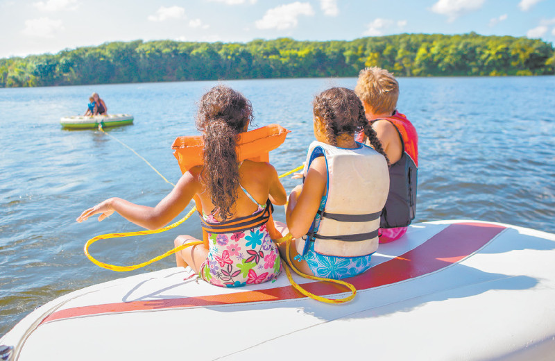 Boating at The Depe Dene Resort.