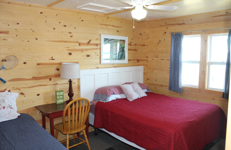 Cabin interior at Loon's Nest Resort.